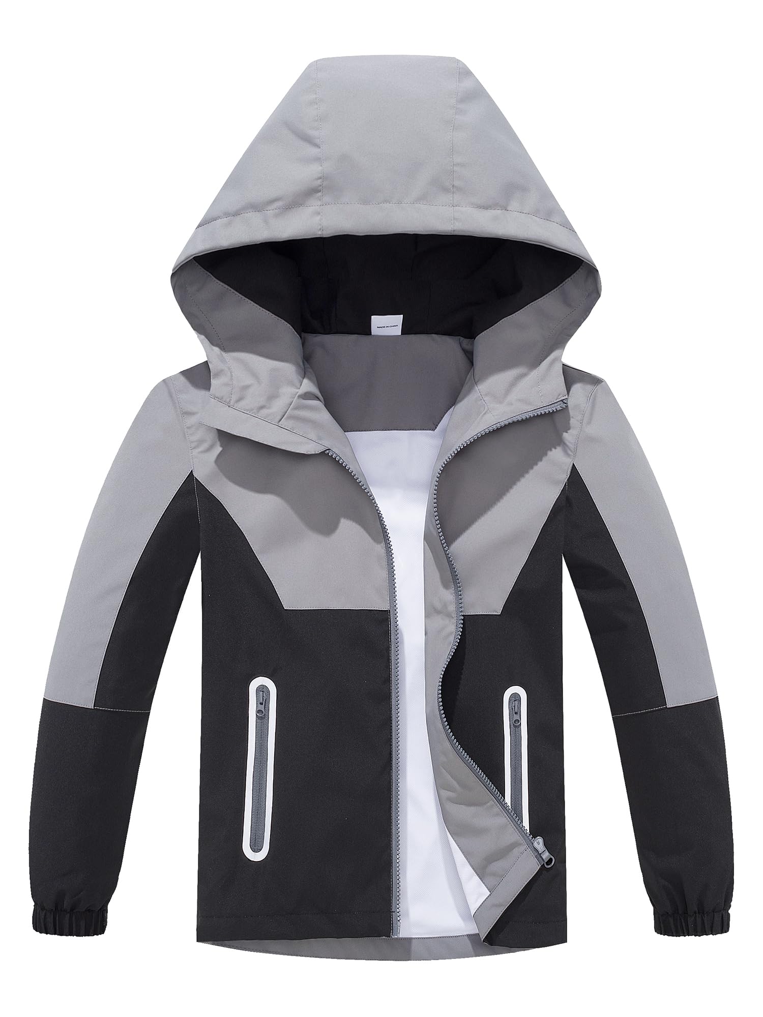 Vestes de Pluie Imperméables Coupe Vent pour Enfants Garçons Filles avec Capuche