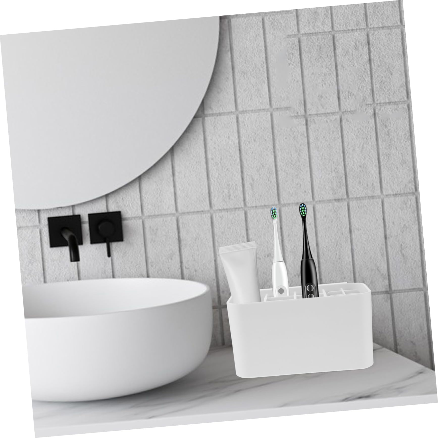 Hemobllo Porta Spazzolino Elettrico Porta Dentifricio Organizer da Parete per Bagno Portaspazzolini da Parete per Bagni Portaspazzolino
