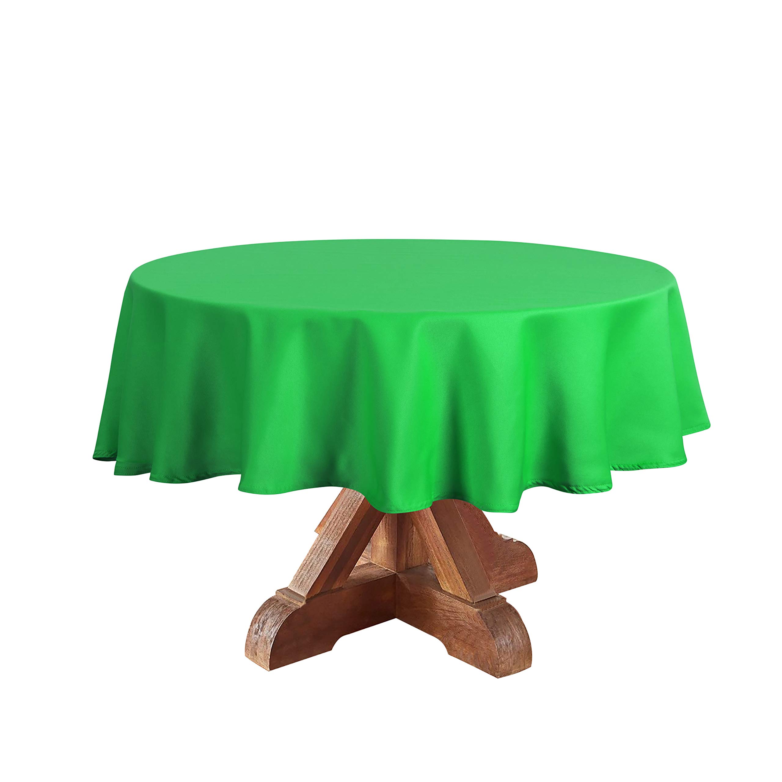 Obstal Tovaglia rotonda verde da 210 g/m², tovaglia impermeabile a prova di olio, a prova di perdite, decorazioni natalizie copertura tavolo in tessuto protettore per feste di vacanza (colore verde