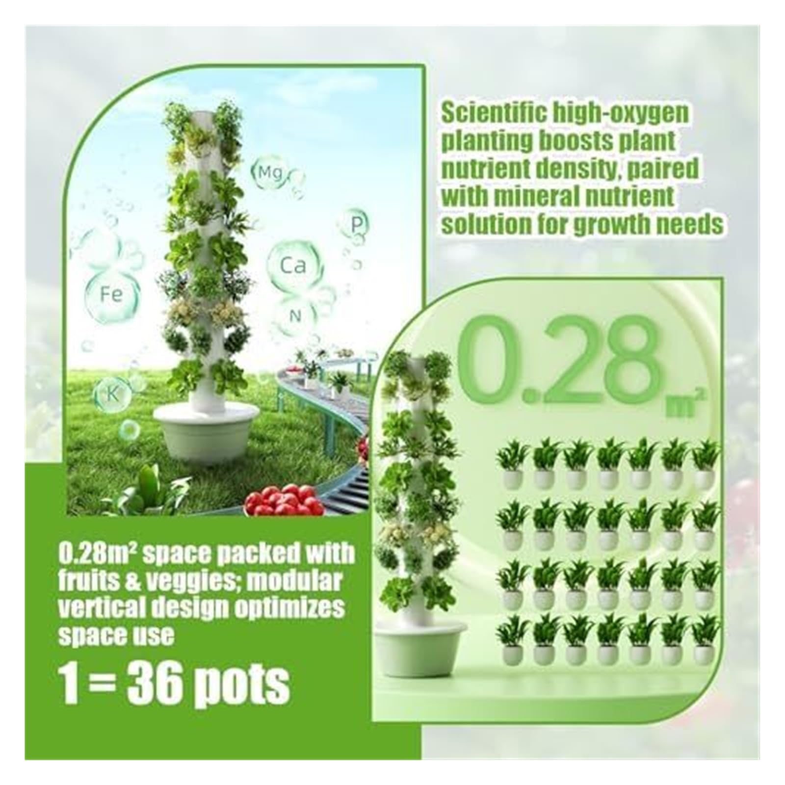 Sistema de cultivo hidropónico para interiores, Torre hidropónica for jardín interior, sistema Vertical de plantas con bomba, kit cultivo hierbas sin suelo(5th floor)