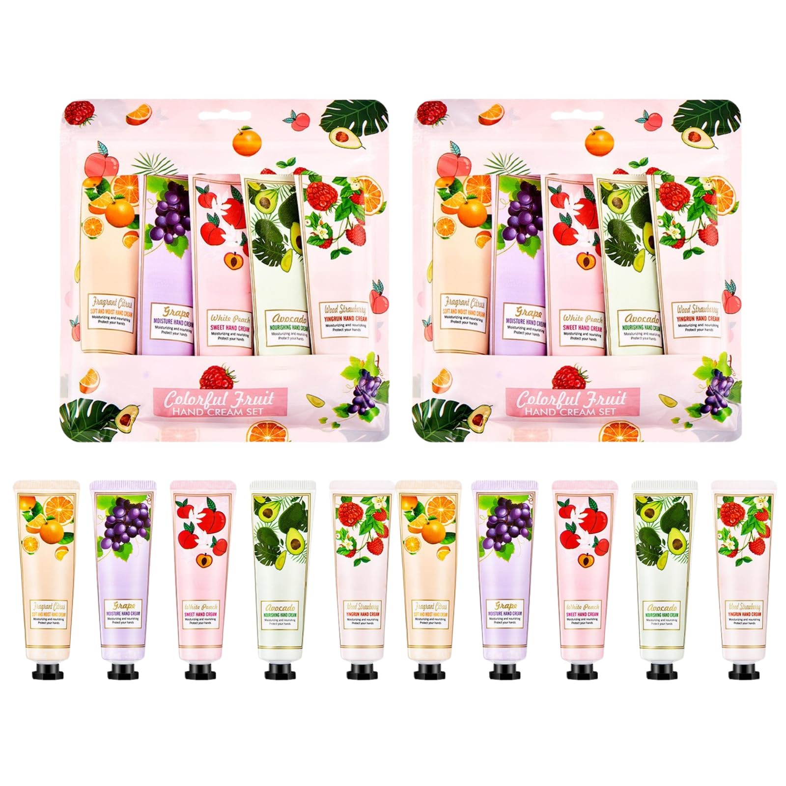 10PCS Travel Size Hand Cream Gift Set,Fragrant Hand Foot Day Night Cream Moisturizer