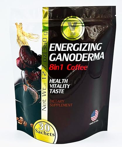 Miniatura 7 de VM Café energizante de hongos - Reishi con mezcla de ginseng y carbohidratos, café instantáneo. Ganoderma natural con café instantáneo. Suplemento