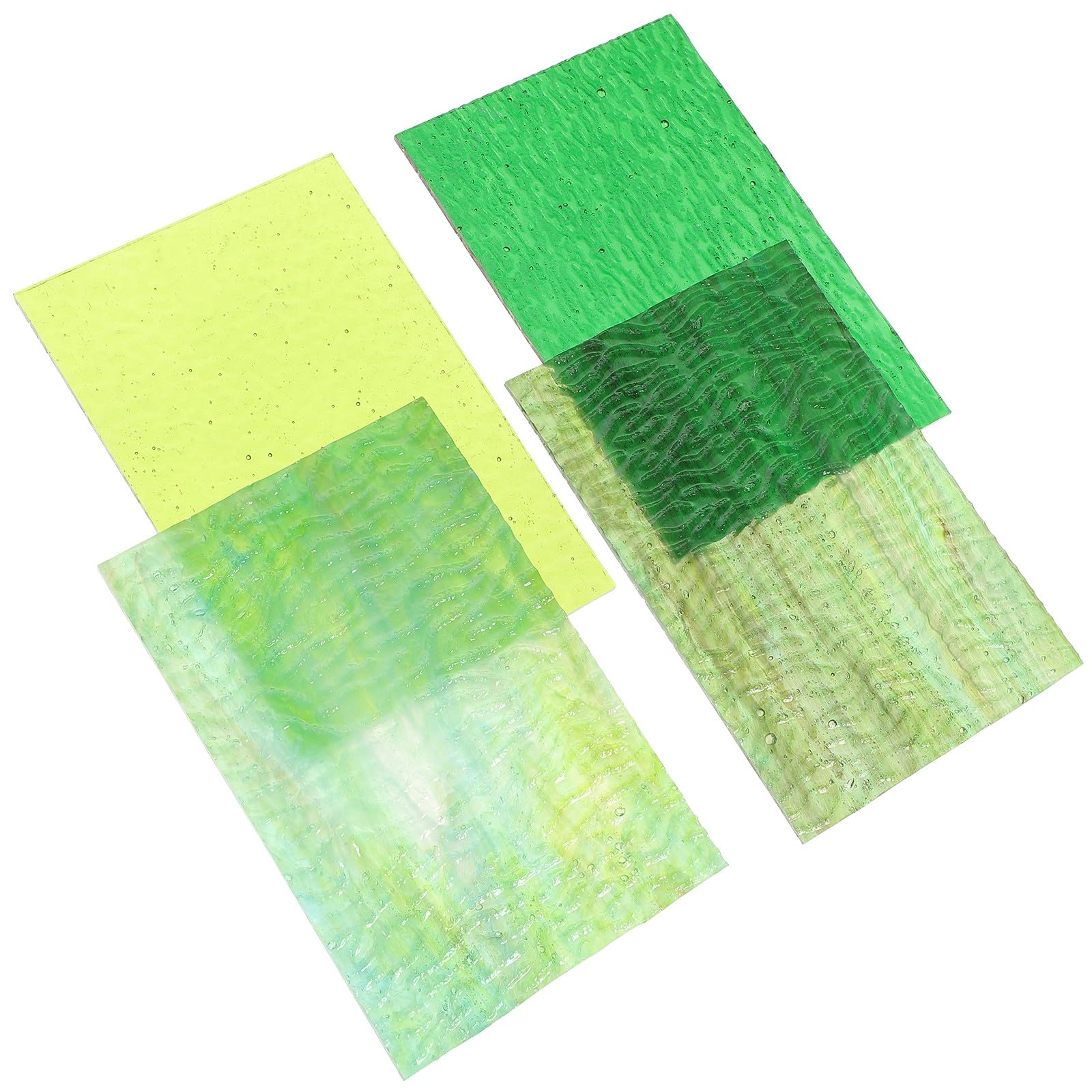 4 Pezzi Lastre di Vetro per Mosaico Texture a Onde D'acqua, Materiale Vetro Colorato Facile da Incastonare per Decorazioni Artistiche Fai da Te