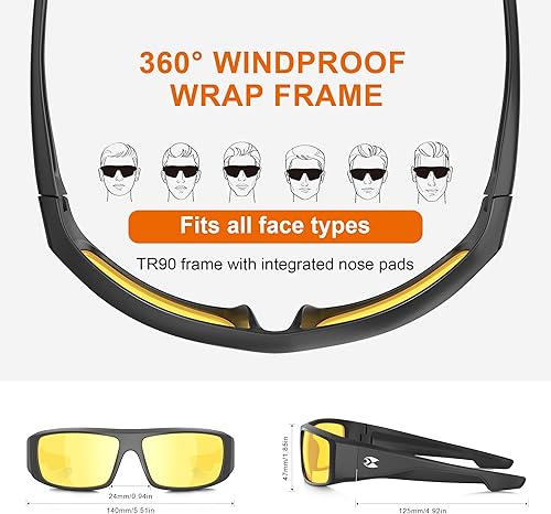 Miniatura 4 de suoso Gafas de sol deportivas polarizadas para hombre protección UV400 envolvente para mujer, gafas de sol para pesca, golf, correr