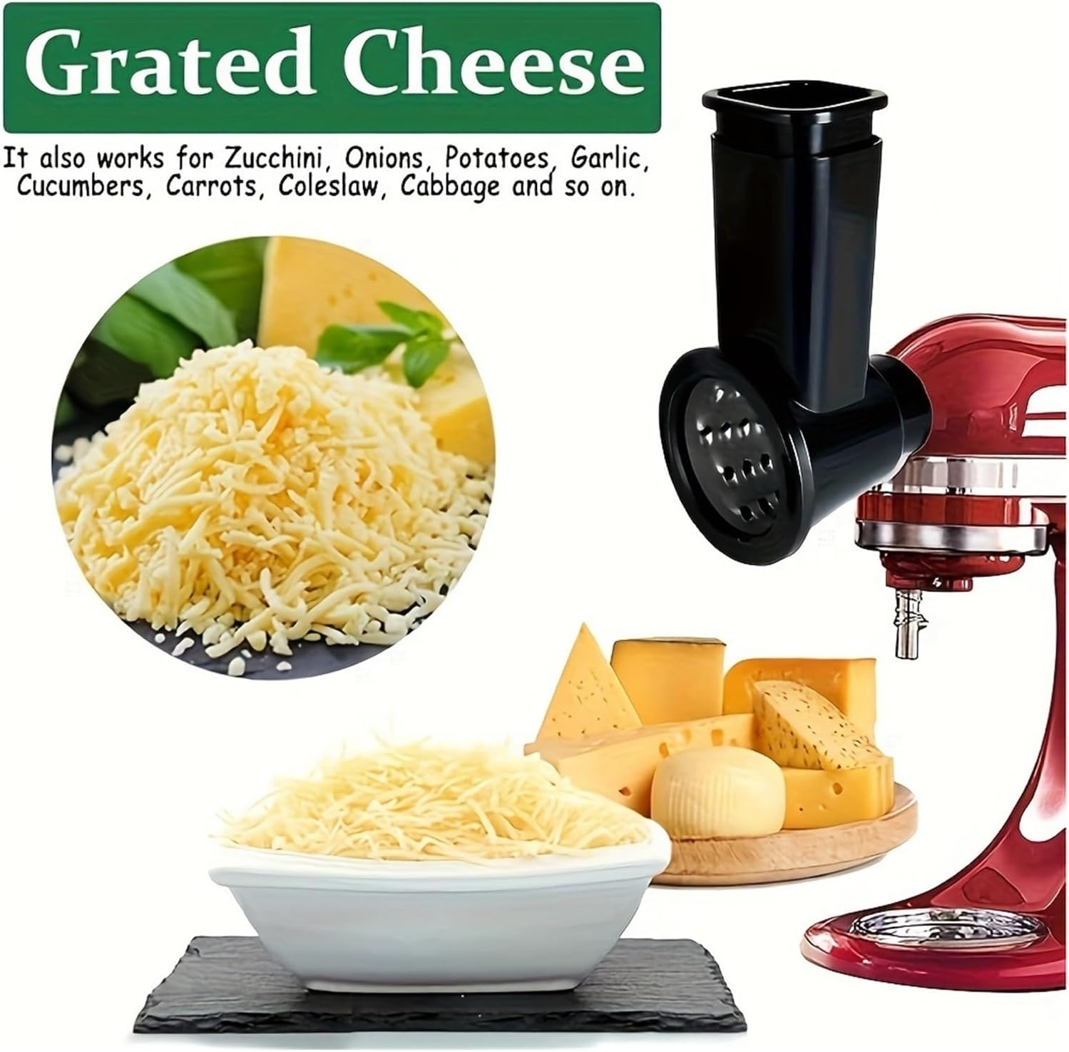 1 Pack, Slicer/Shredder Attachments Compatible For Kitchenaid Stand Mixers, Food Slicers Vegetable Slicer Attachment