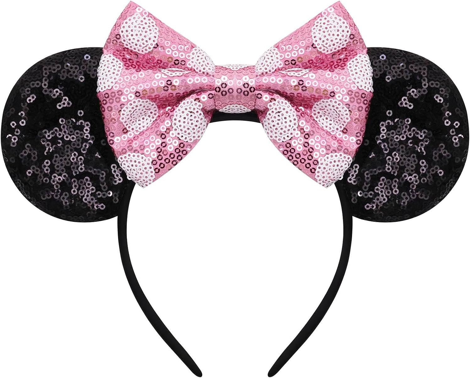 ODOCARE Handmade Mouse Ears Headband for Women and Ladies, Polka Dot Bow Minnie Ears Costume Accessories