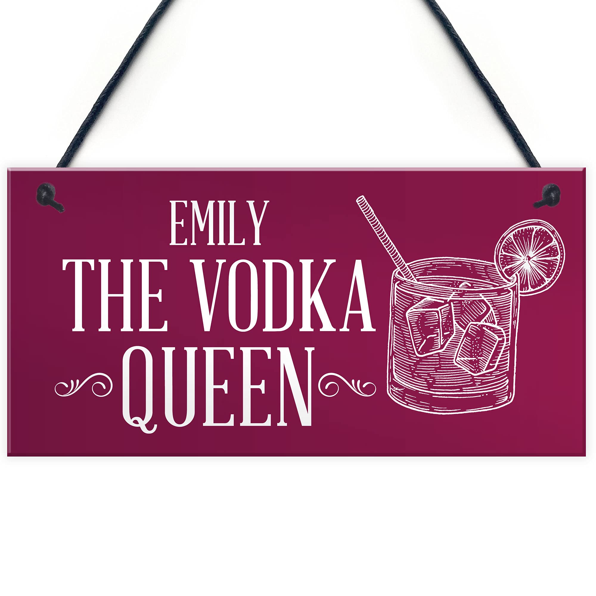 Red Ocean PERSONALISED Vodka Queen Sign Novelty Gift For Her Friendship Gifts Alcohol Sign