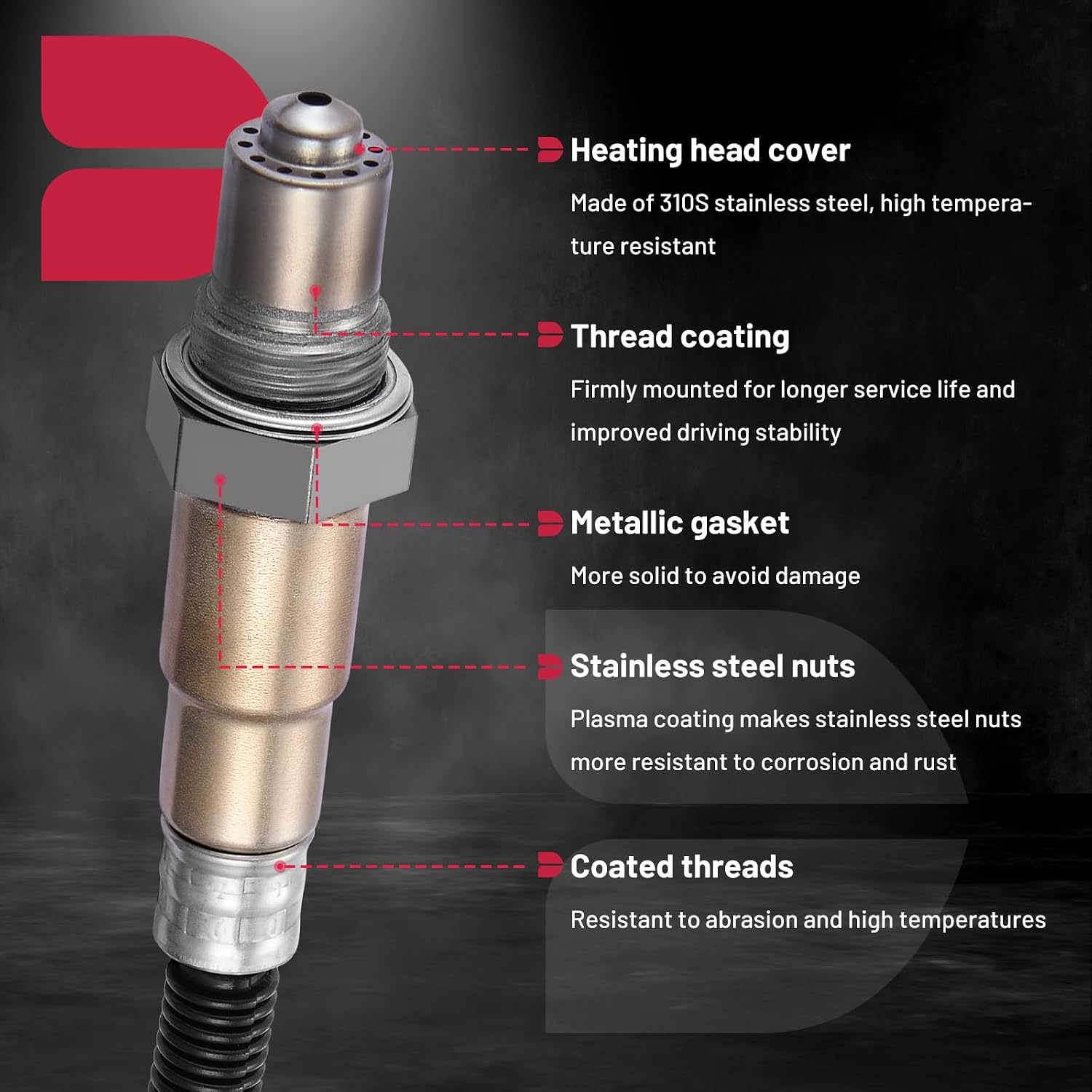 BDFHYK Oxygen Sensor Upstream Downstream O2, Compatible with BMW, Compatible with Mercedes-Benz, 15733, 13804, 13962 Replacement 1PCS