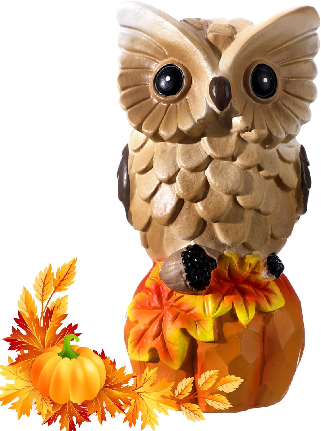 Moucuny Owl Fall Decor Resin Thanksgiving Owl Decor Fall