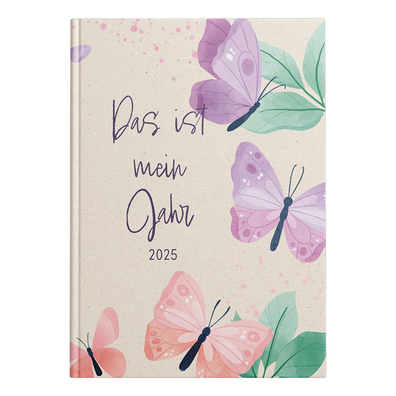 Idena 11143 Pocket Diary DIN A7 2025 "My Year", 1 Week on 2 Pages, Diary with Soft Cover Cover, Butterfly Motif and Bookmark Ribbon
