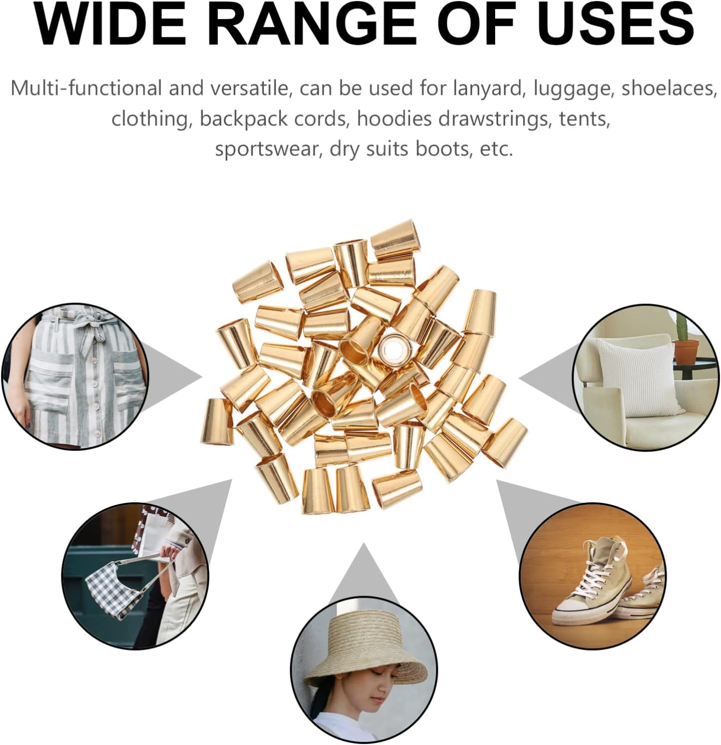 WEKAMOS 4sets Clothing Cord Stoppers Durable Drawstring Locks for Jackets Pants and Lanyards Stylish Practical Fasteners for Tightening Ends 40pcs*4