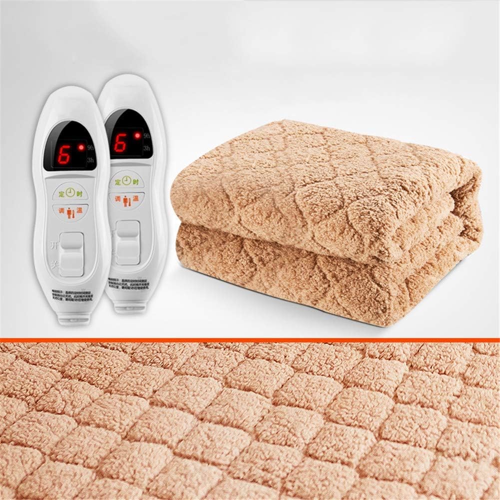 Electric Blanket, Electric Heated Mattress Underblanket with Dual Controller Heating Mattress Pad Partition Heating Left and Right 6 Control Heat Settings Timing 3h/9h Heating Pads