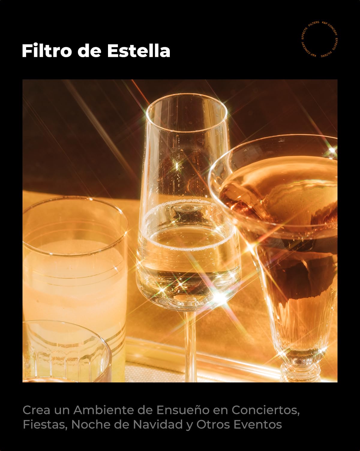 K&F CONCEPT Nano-Klear Filtro de Estrella 77mm, Filter Star 4/8 Puntos con Efecto Estrellado para Fotografía con 3Pcs Paño Limpieza Microfibra