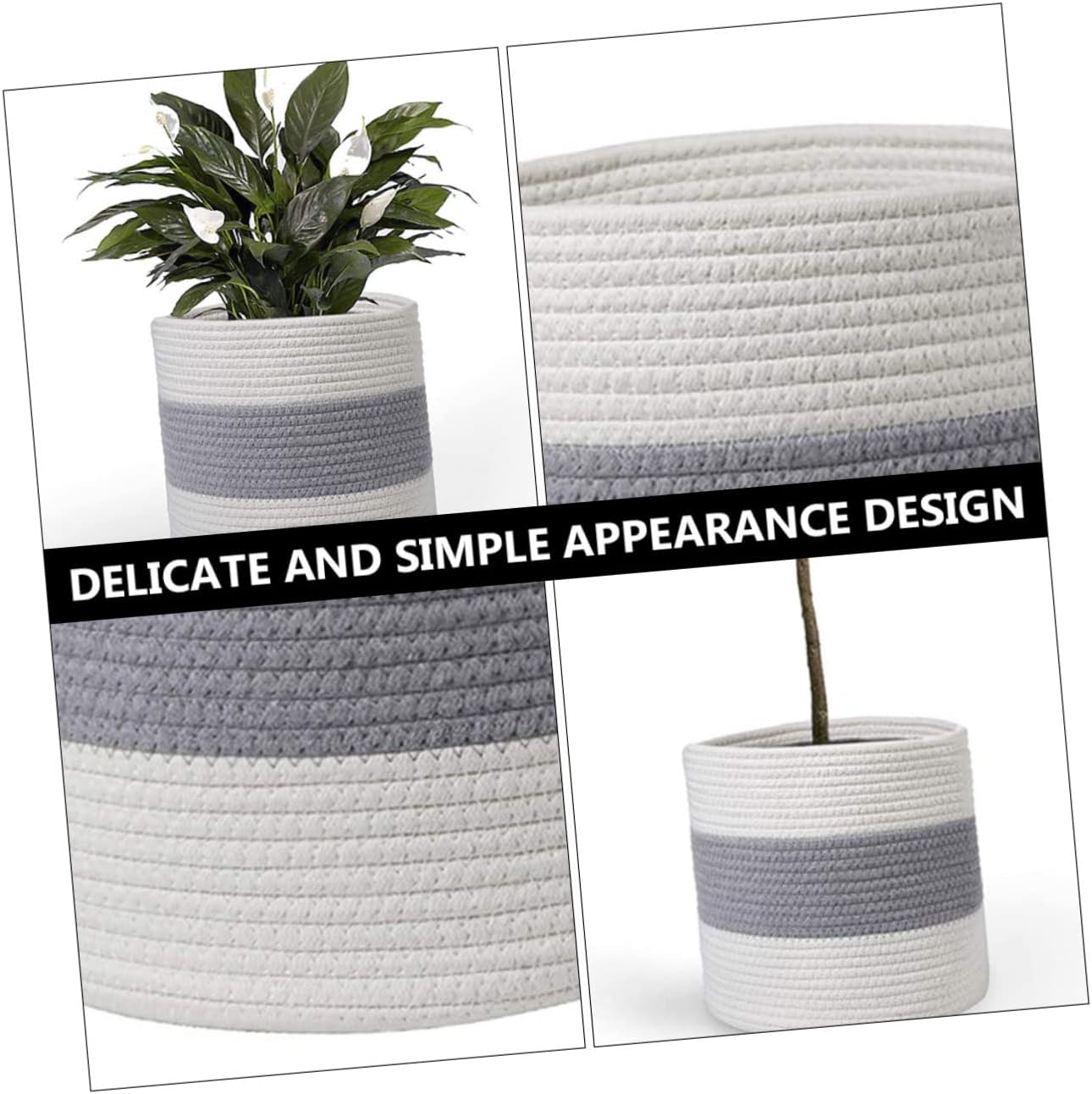 Alipis 1pc Material Cotton Rope Storage Basket Woven Basket Lid Storage for Nursery Home Home Practical Organizer