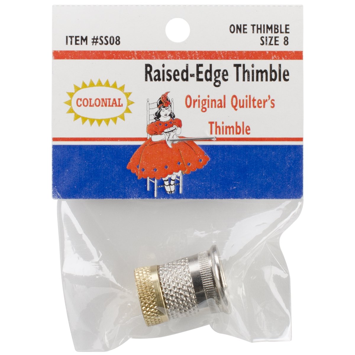 Colonial Raised-Edge Thimble, Size 8