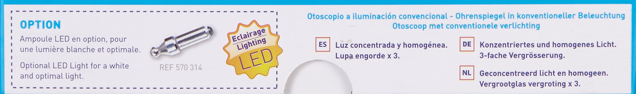 Spengler Otoscope Smartlight Noir Éclairage Conventionnel Xénon Halogène