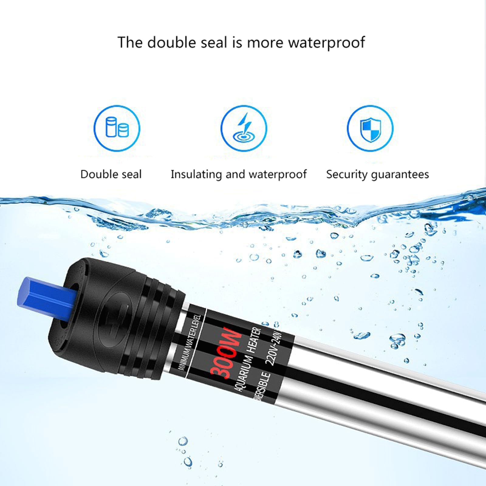 Riscaldatore per Acquario a Temperatura costante Automatico a Prova di Esplosione con Asta riscaldante in Acciaio Inossidabile, 50 W (500 W)
