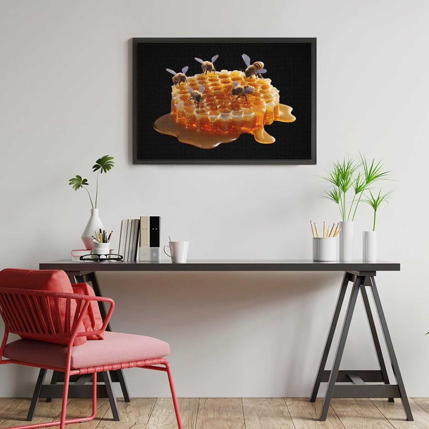 Honeycomb Bee Puzzles for Adults 1000 PCS Wooden Jigsaw Puzzle Wall Decor Christmas