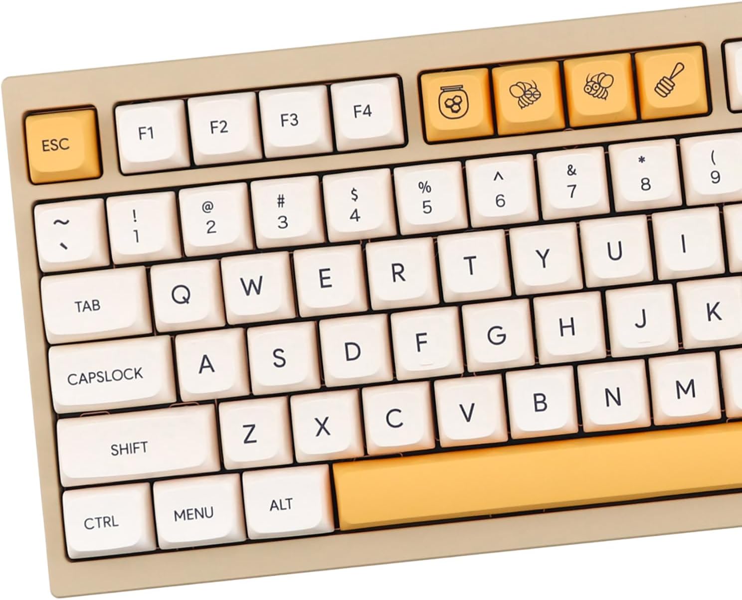 Honey Milk Keycaps 138 Keys PBT Dye-Sub XDA Profile Keycaps Set Fit for 61/64/87/104/108 Cherry Mx Switches Mechanical Keyboard