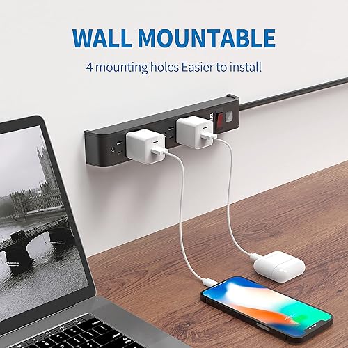 Miniatura 4 de Regleta de alimentación, protector de sobretensiones de múltiples salidas (4 pies)