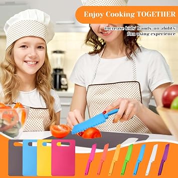 11Pc Toddler Knife Set for Chopping with Cutting Board,Childrens safe Knife