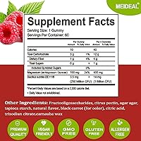 Vista 4 de Gomitas de glicinato de magnesio 400 mg, suplemento de magnesio y potasio con vitamina D, B6, CoQ10, 200 mg de suplemento de L-treonato de magnesio