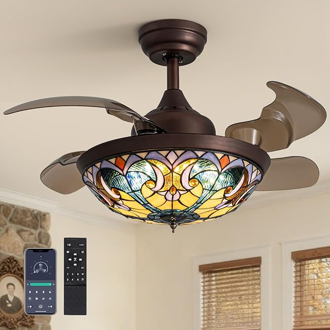 Ventilador de Techo 36 Pulgadas con Luz LED Ajustable y Aspa miniatura 9