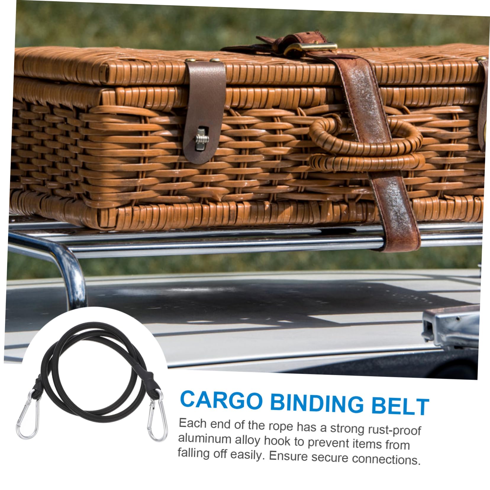KOMBIUDA 6pezzi Cinghie Bungee Elastiche Regolabili Con Ganci Per Fissaggio Sicuro Di Bagagli Su e Bici Corda Elastico Multifunzionale Nero