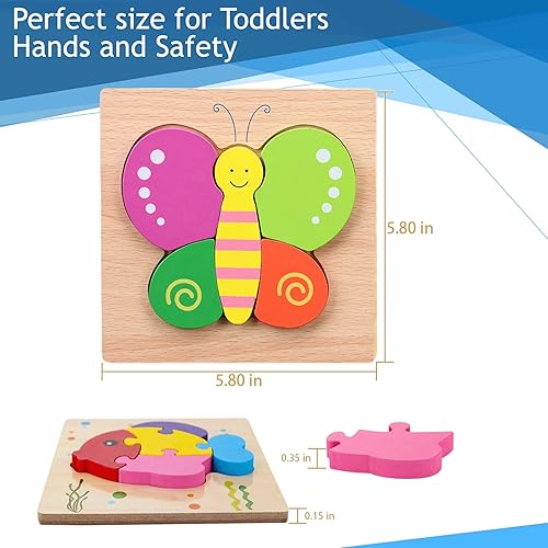 Miniatura 3 de Juguetes Montessori para niños pequeños de 3 años de edad de nivel 1-2, rompecabezas de madera de 3 a 4 años, regalo para niñas y niñas,