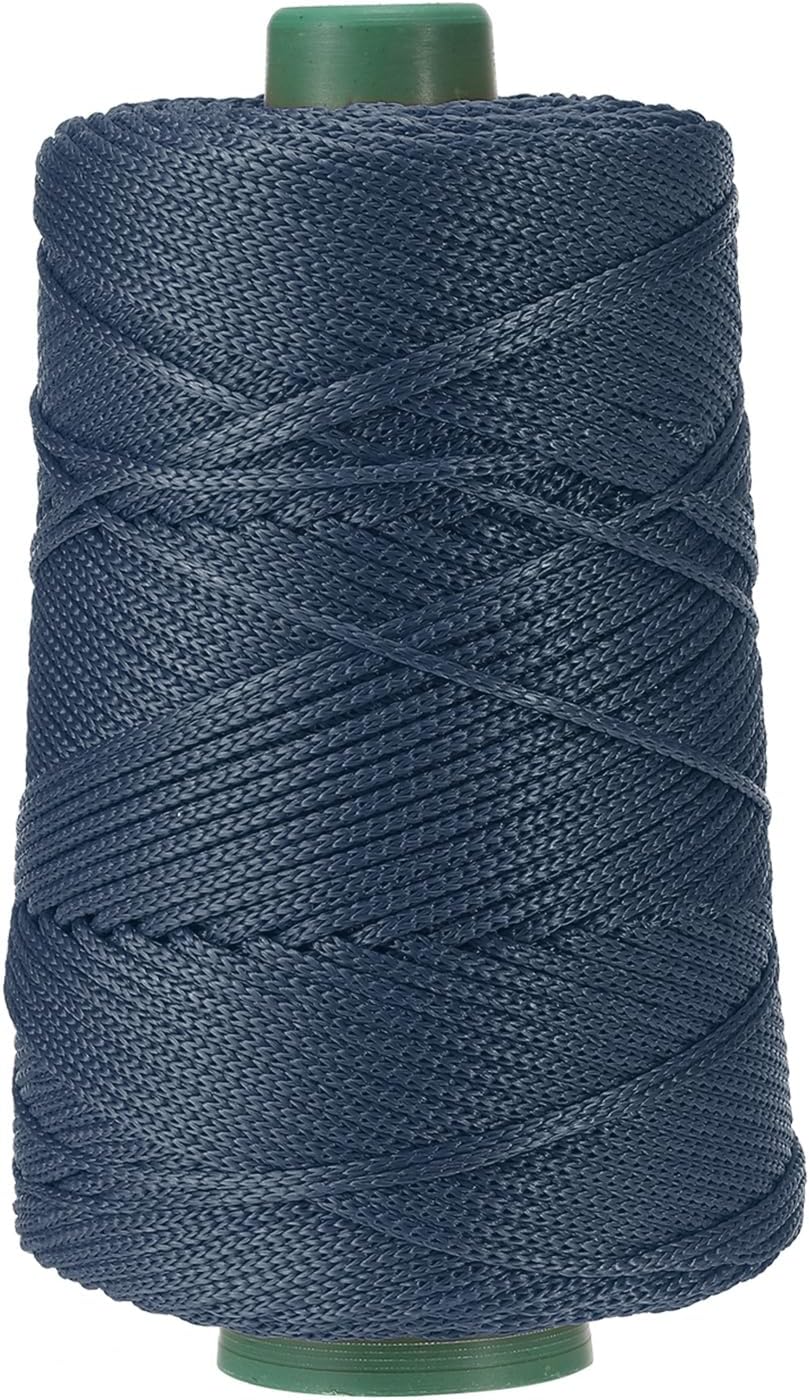 YELARXI Polyester Macrame Cord, 3mm x 219 Yards Polypropylene Macrame Cords Braided Craft Crochet Bag Rope Yarn Fit for DIY Wall Hangers Hats Purses Rug Knitter - (Dark Blue)