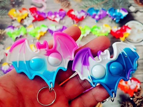 Miniatura 3 de Paquete de 30 unidades de murciélagos con burbujas para presionar para adolescentes y niños, pequeños regalos de fiesta de Halloween y regalos de