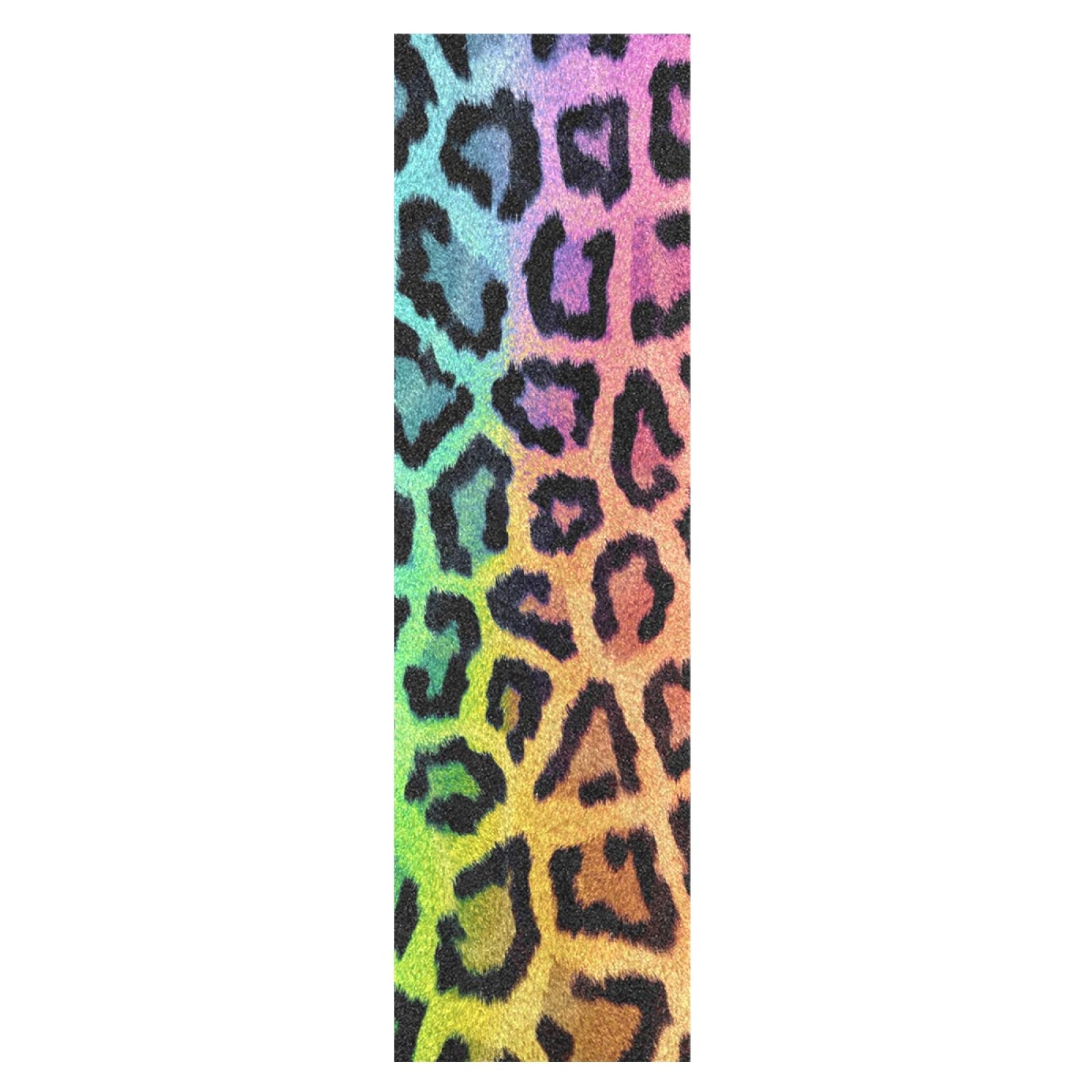 Mnsruu Art Abstract Animal Leopard Skin Skateboard Grip Tape Sheets Graphic Longboard Griptape BUBBLE FREE Anti-Slip 33"X 9" Tapes for Teens Girls Boys