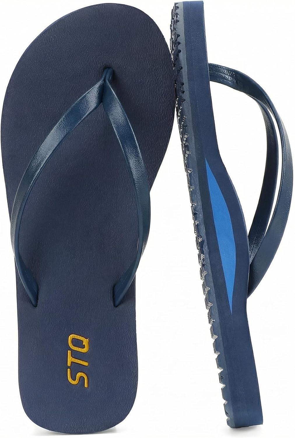 STQ Orthopedic Flip Flops for Women | Arch Support Plantar Fasciitis Relief Slim Summer Beach Thong Sandals Leather Orthotic Flip-Flop Yoga Mat Sole Lightweight Comfortable Walking Non Slip