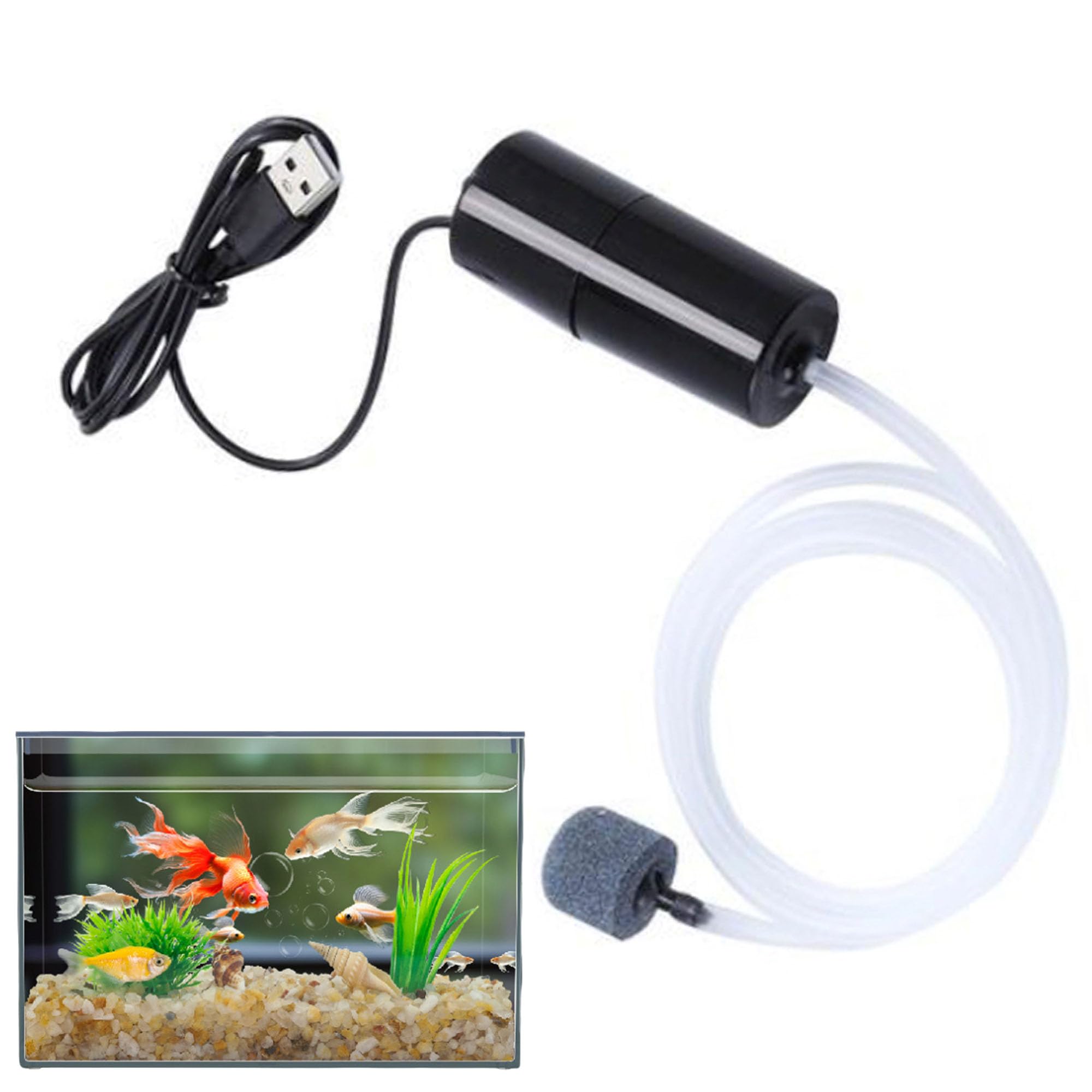 Amazon.co.jp: BLOOPIC エアポンプ 水槽 USB水族館の酸素ポンプ 軽量