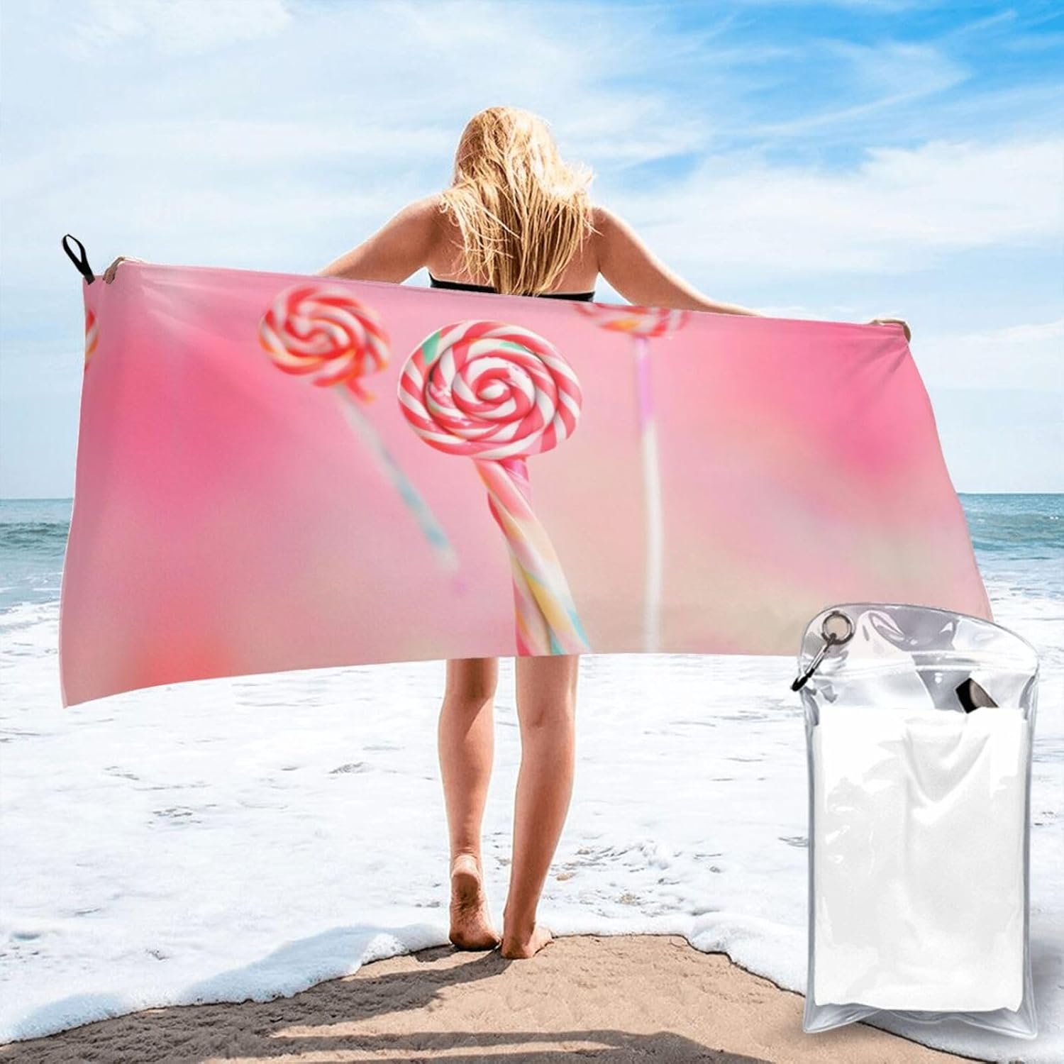 Colorful Lollipop Beach Towel, Quick-Drying Bath Towel, Absorbent,31.5"X63", Suitable for Travel, Swimming, Etc.