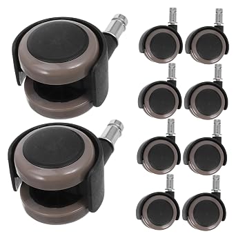 10pcs 2-inch Grey Caster Wheels Mute Universal Wheel Set for Furniture Office Chairs and Smooth Mobility