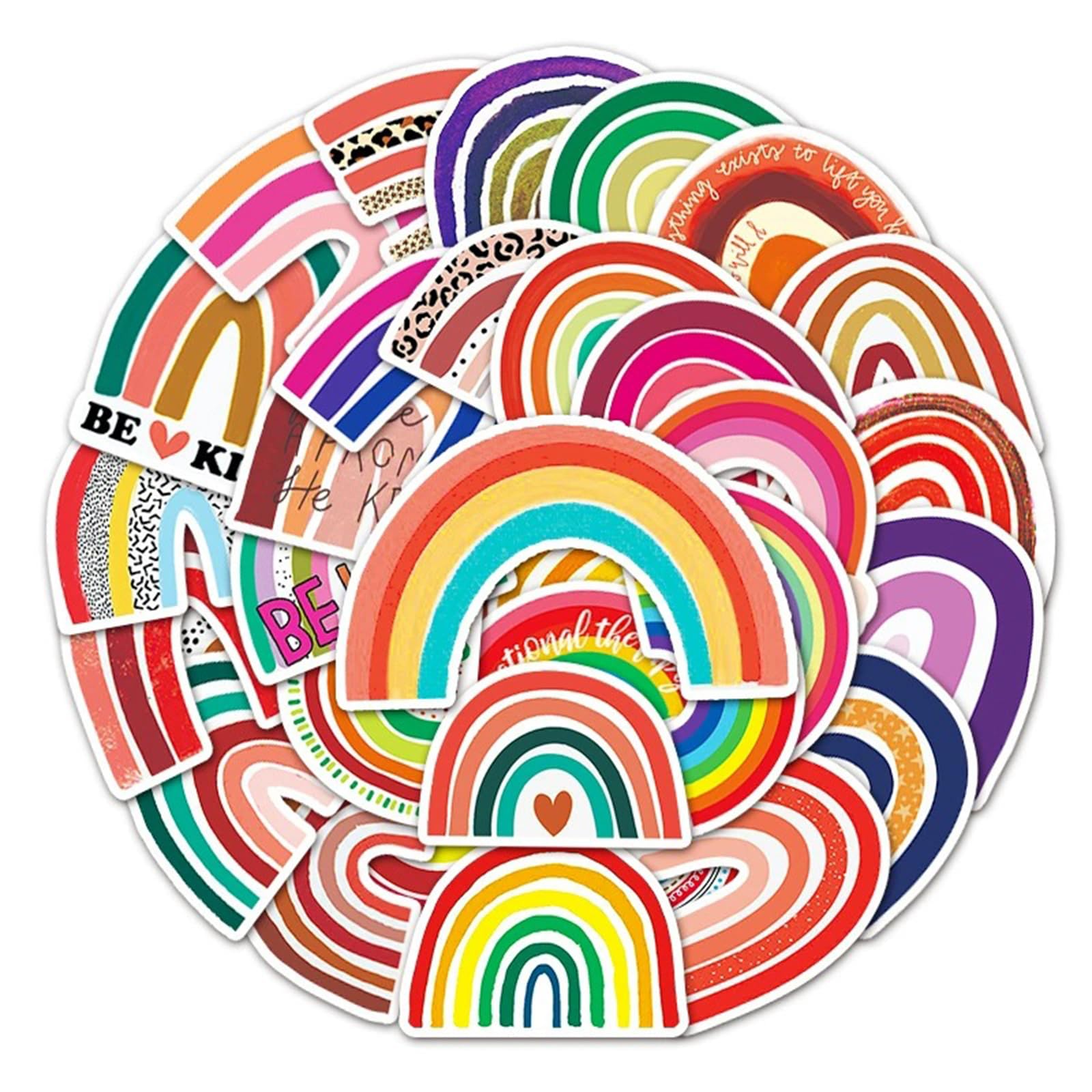 Ceegeww 50 Pcs Rainbow Bridge Stickers,Rainbow Theme Waterproof Vinyl Decals,Sticker Gift For Kids Teens Adults For Laptop, Luggage, Computer, Kids Tablet, Cup, Notebook, Scrapbook, Skateboard