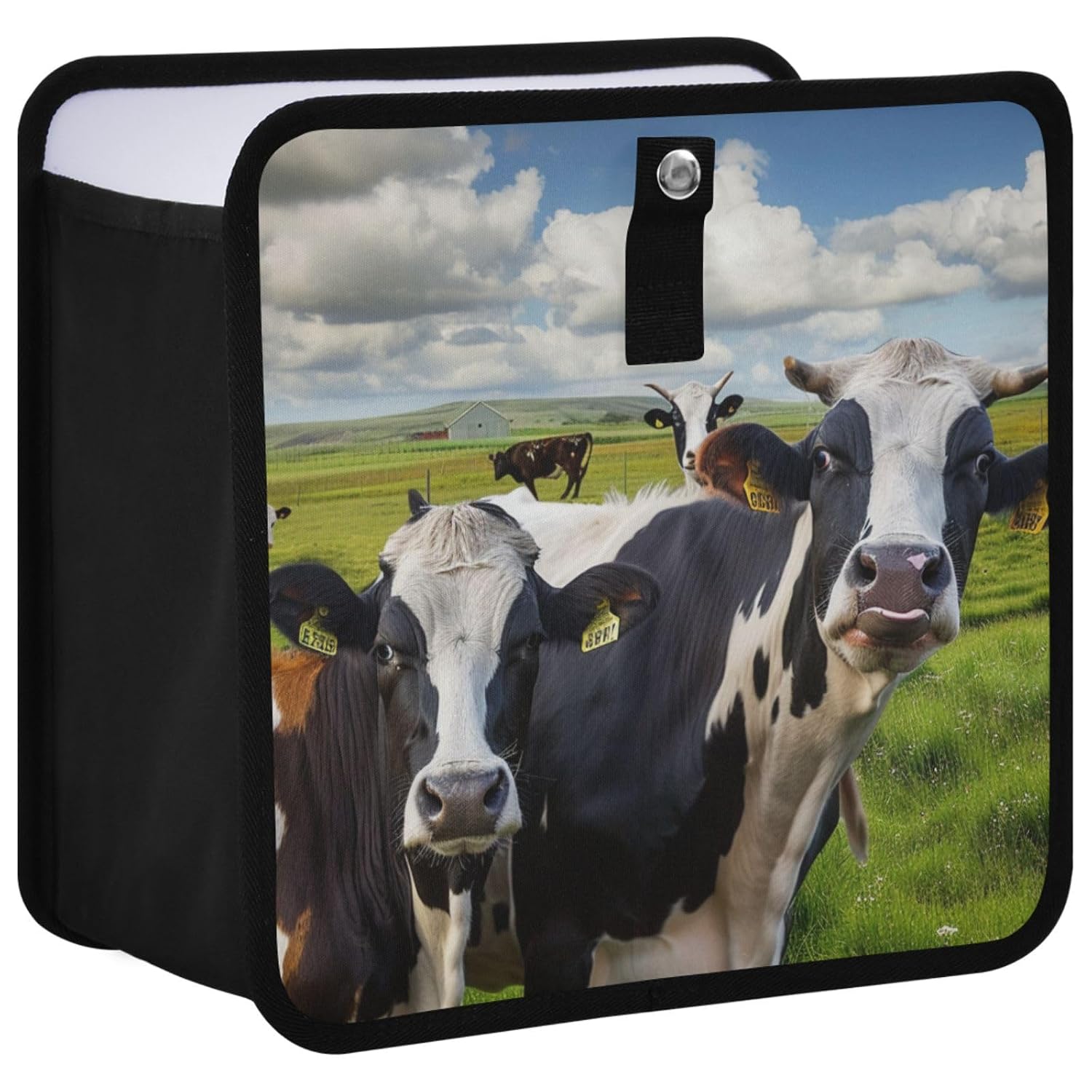Car Trash Can Funny Cows Animal Foldable Hanging Car Trash Bag Bin Auto Garbage Can Leak-Proof(Large)