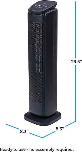Miniatura 8 de Comfort Zone Calentador de espacio de torre de 30 pulgadas, 1500 W750 W, control remoto, termostato LCD digital y temporizador, oscilación de 50, 4