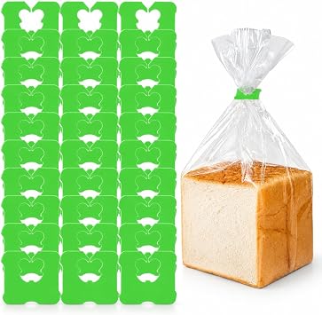 100 Pieces Reusable Green Plastic Bread Clips Keep Your Food Fresh, Food Storage Bag Clips 7/8 x 1 Inches