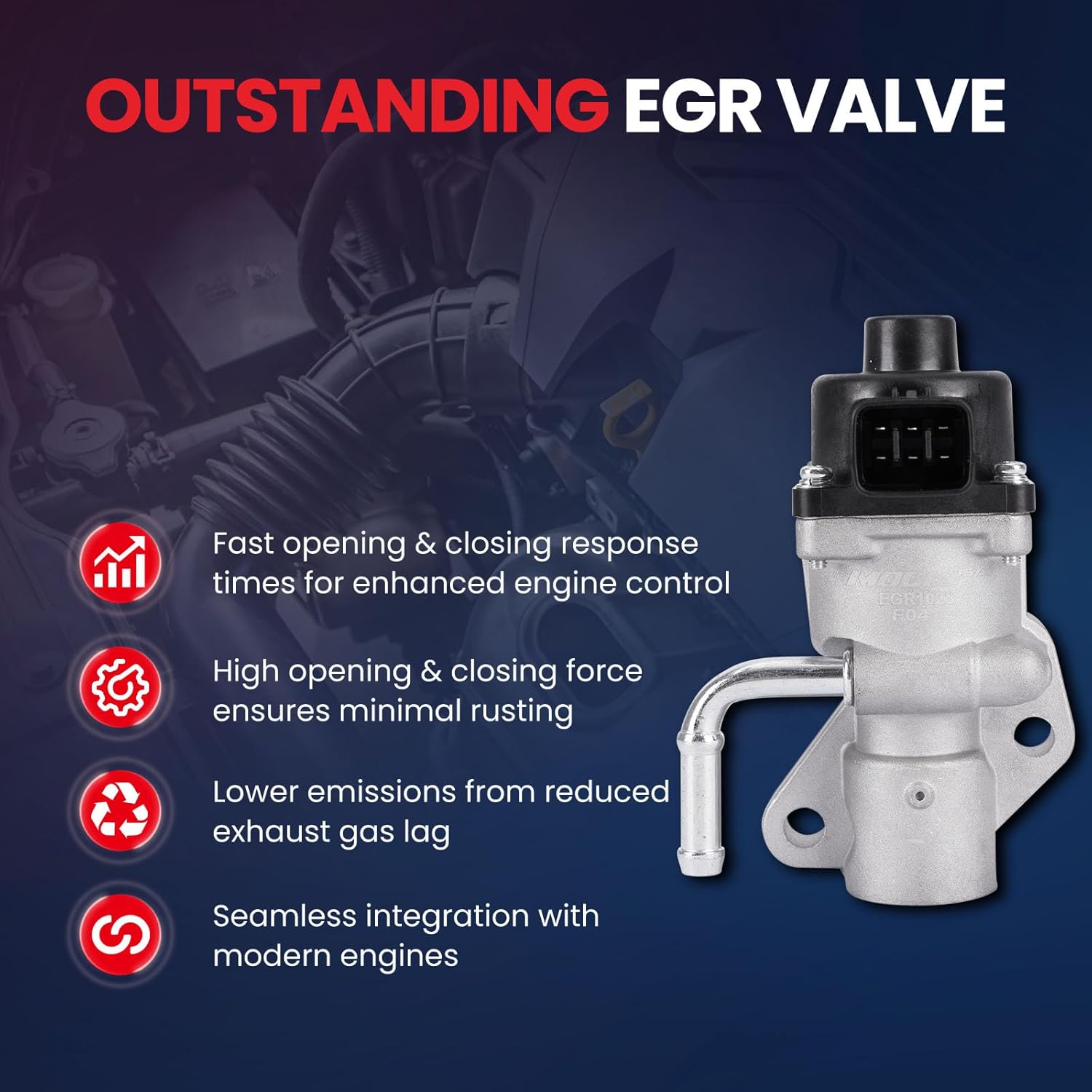 MOCA EGV1025 EGR Valve Fit for Ford 2014-2022 Transit Connect 2.5L, 2009-2019 Escape, 2010-2020 Fusion, for Mercury 2009-2011 Mariner 2.5L