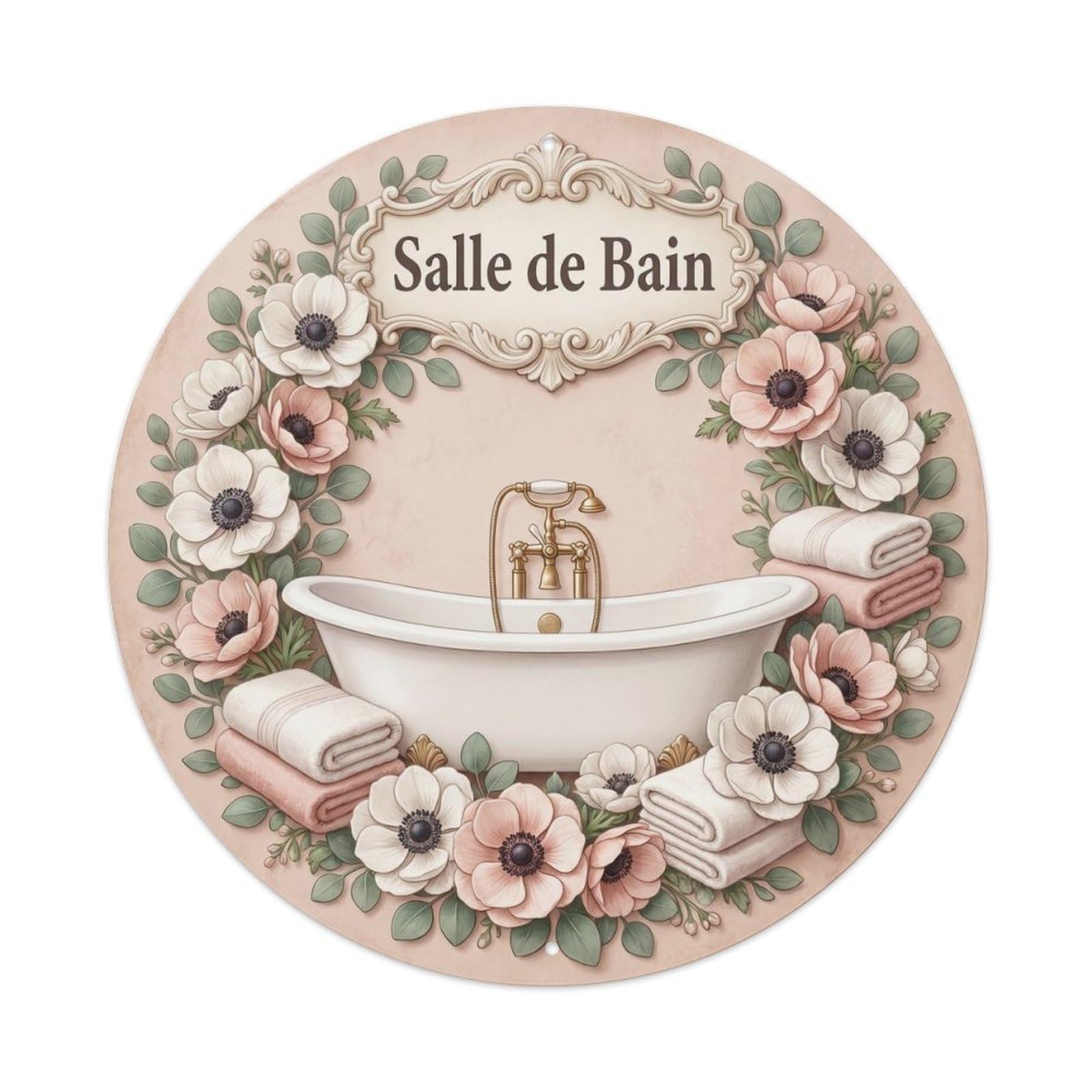 Bathroom Anemone Vintage Bathroom Metal Tin Sign
