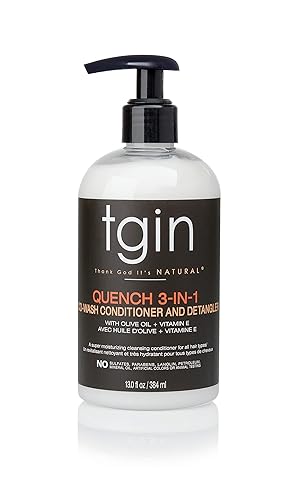 tgin Quench - Acondicionador y desenredante 3 en 1 para cabello seco cabello rizado 13 onzas tgin Quench - Acondicionador y desenredante 3 en 1 para cabello seco cabello rizado 13 onzas