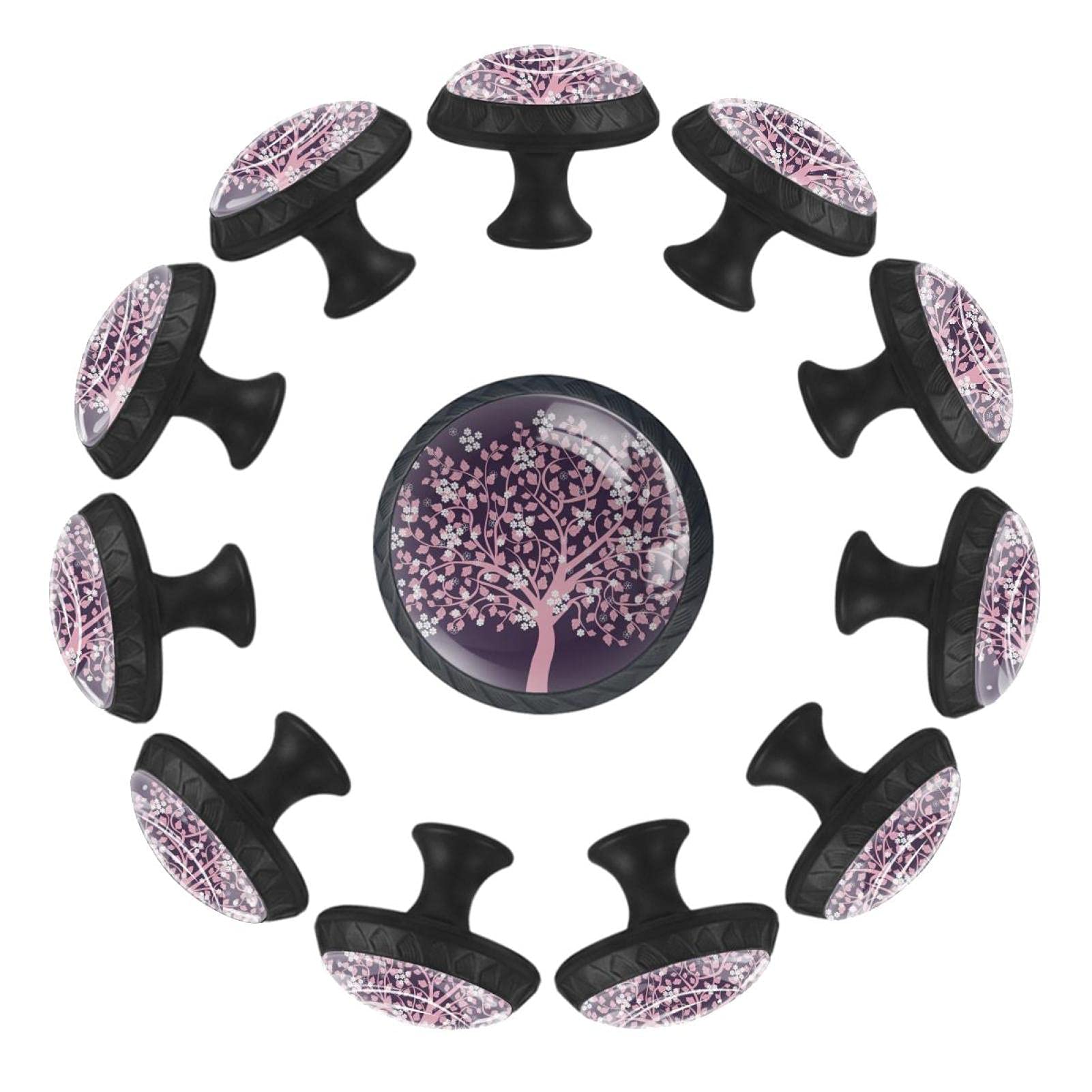 Boutons de tiroir ronds arbre rose 35mm poignée commode chambre crèche lot 12