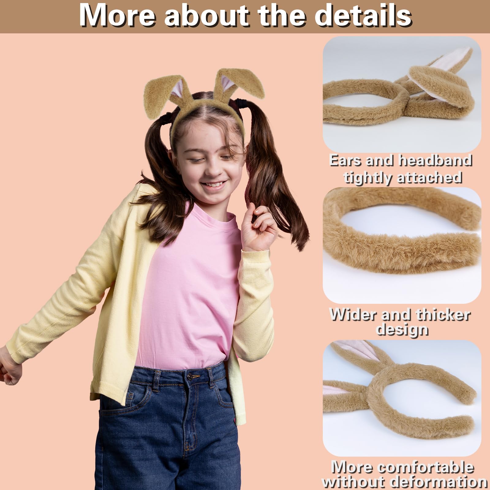 SIOTMERA Bunny Ears Headband Brown - Image 2