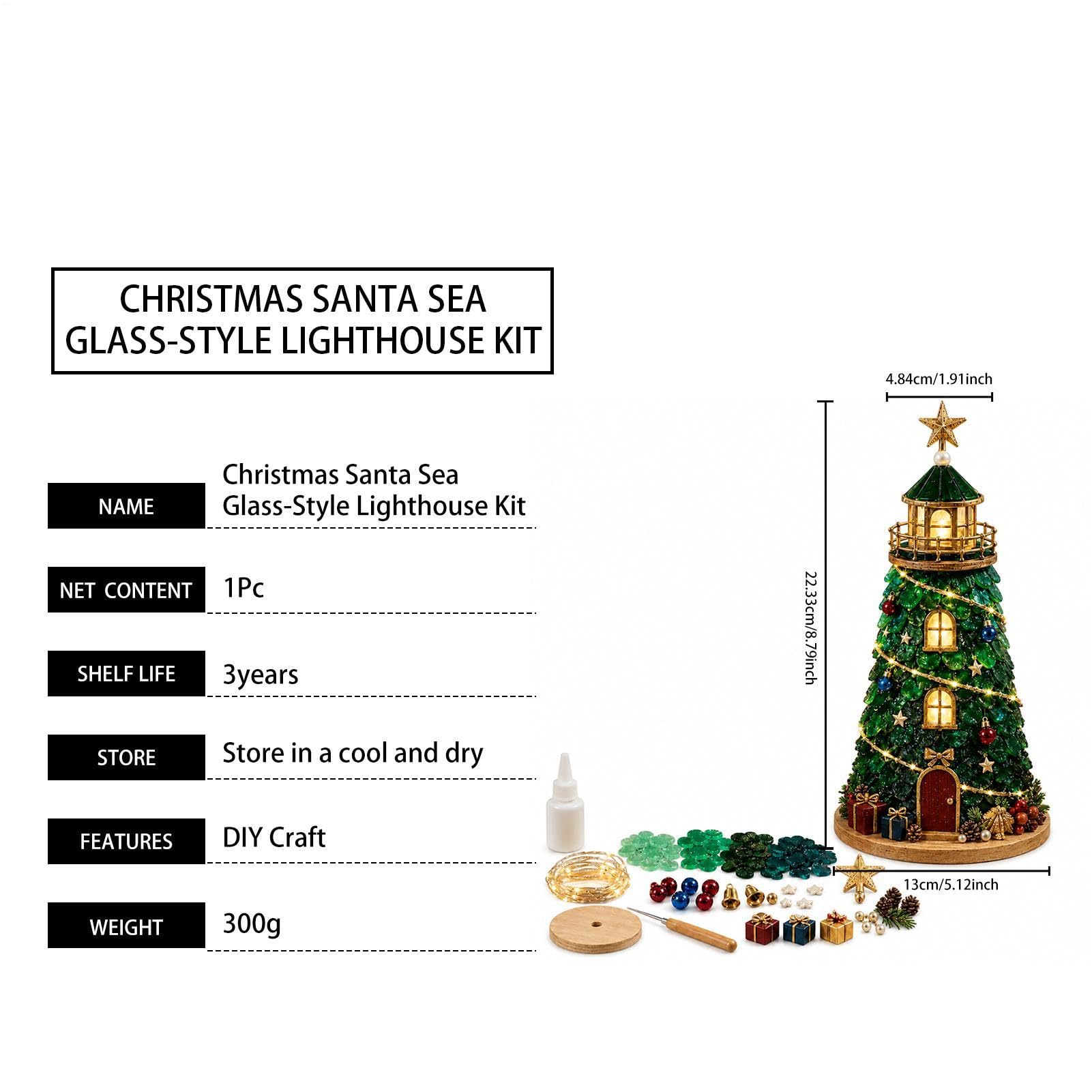 Sea Glass Art Kit Weihnachten 3D beleuchteter Lichtturm Schreibtisch