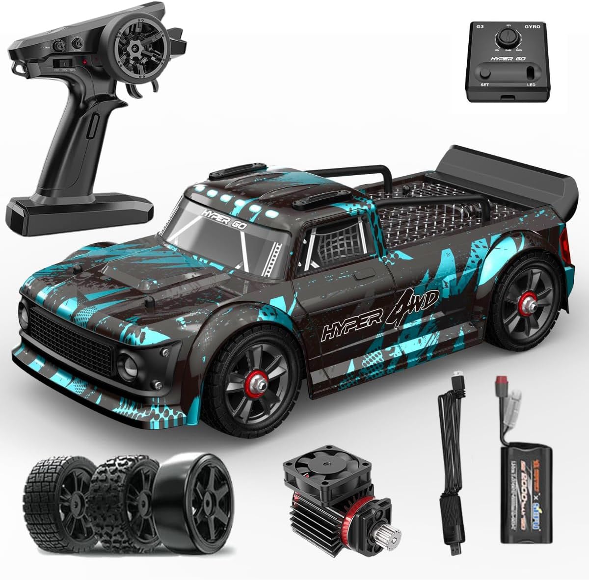 MJX Hyper 14301 Brushless RC Car, 1:14 4WD Drift/Rally Truck, 55 km/h High Speed RC Car for Adults, CNC Chassis & Oil Shocks, Brushless RC for Adults, 3S Compatible Electronics, 4x4 Off Road Gift