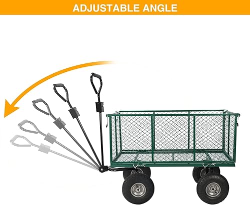 Miniatura 7 de Stonehomy Carros de jardín de gran tamaño con ruedas, carga máxima de 650 libras, carros de jardín resistentes con lados extraíbles y ruedas de 10