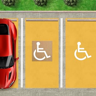 35.5" x 33" Handicap Stencil Kit - Reusable Parking Lot Stencil, Cardboard Pavement Stencils for Painting, Effortlessly Mark Spaces
