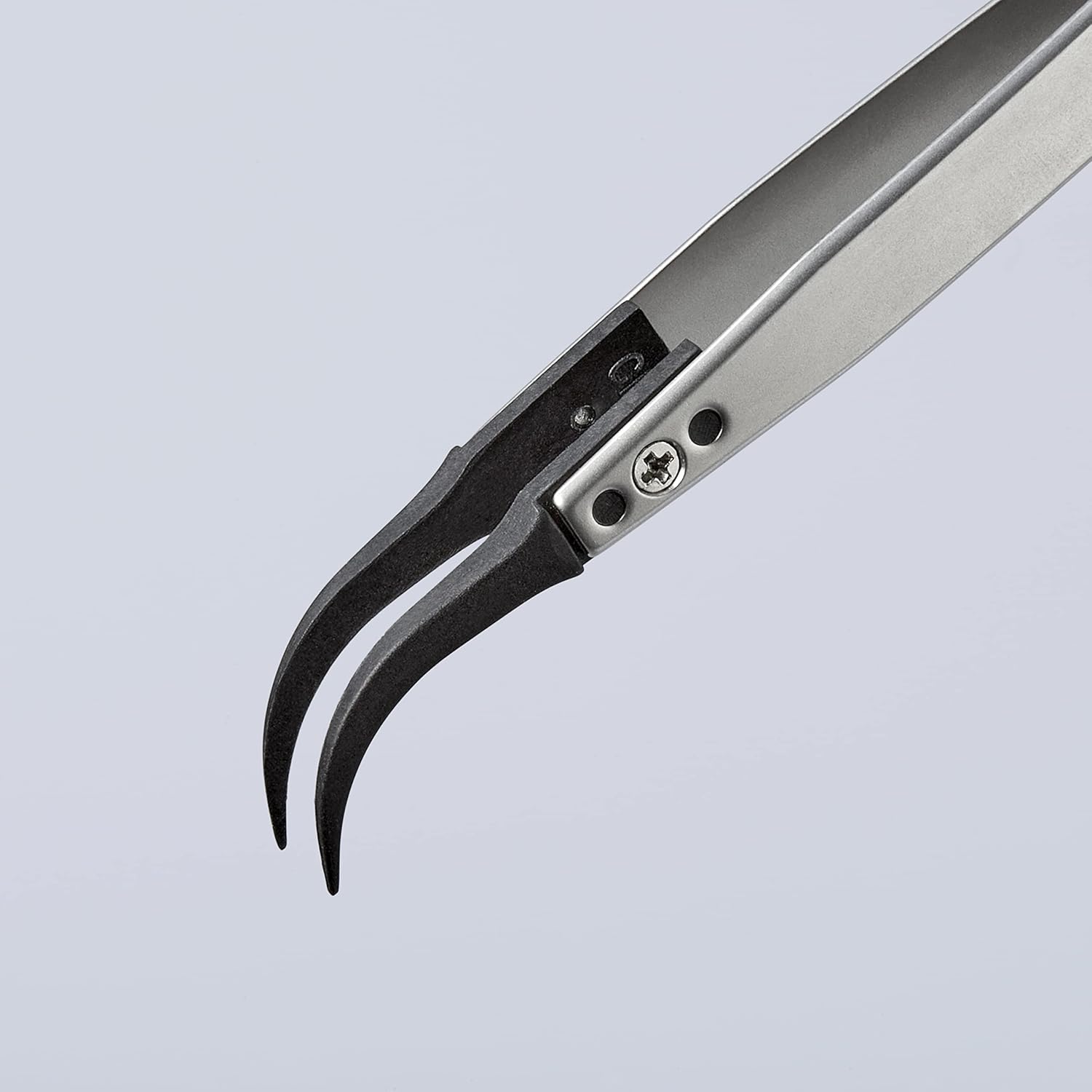 KNIPEX Tools 92 81 03 Premium Stainless Steel Gripping Tweezers-60°Angled-Pointed Tips, 5-1/4"
